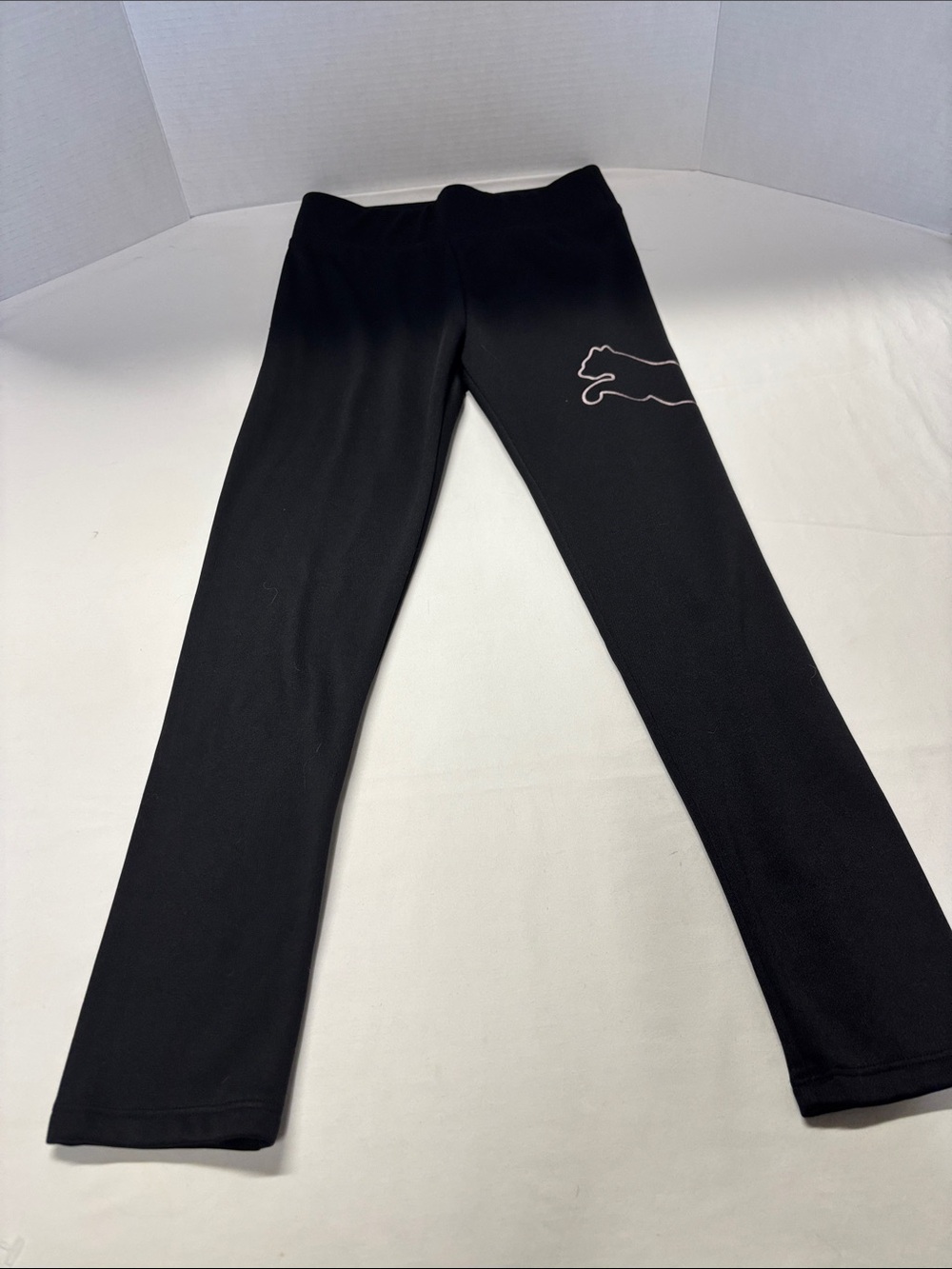 Puma Kids Black Leggings with Side Puma Outline